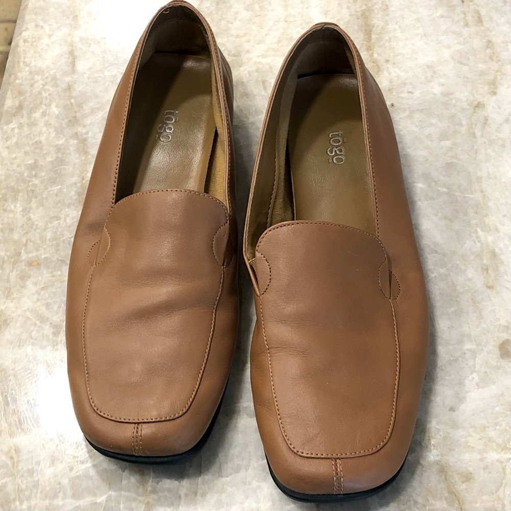 Togo upper leather slip on shoes for women
